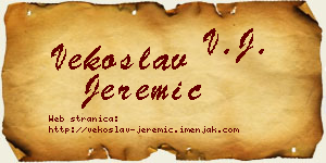 Vekoslav Jeremić vizit kartica